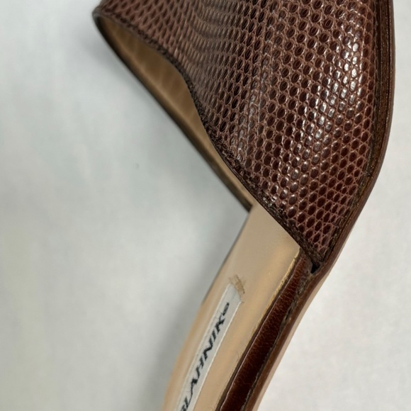 Manila Blahnik dark brown stunning lizard sandals - Picture 2 of 9